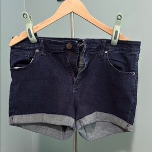 Universal Thread Blue and Gray Jean Shorts with Cuffed Hem